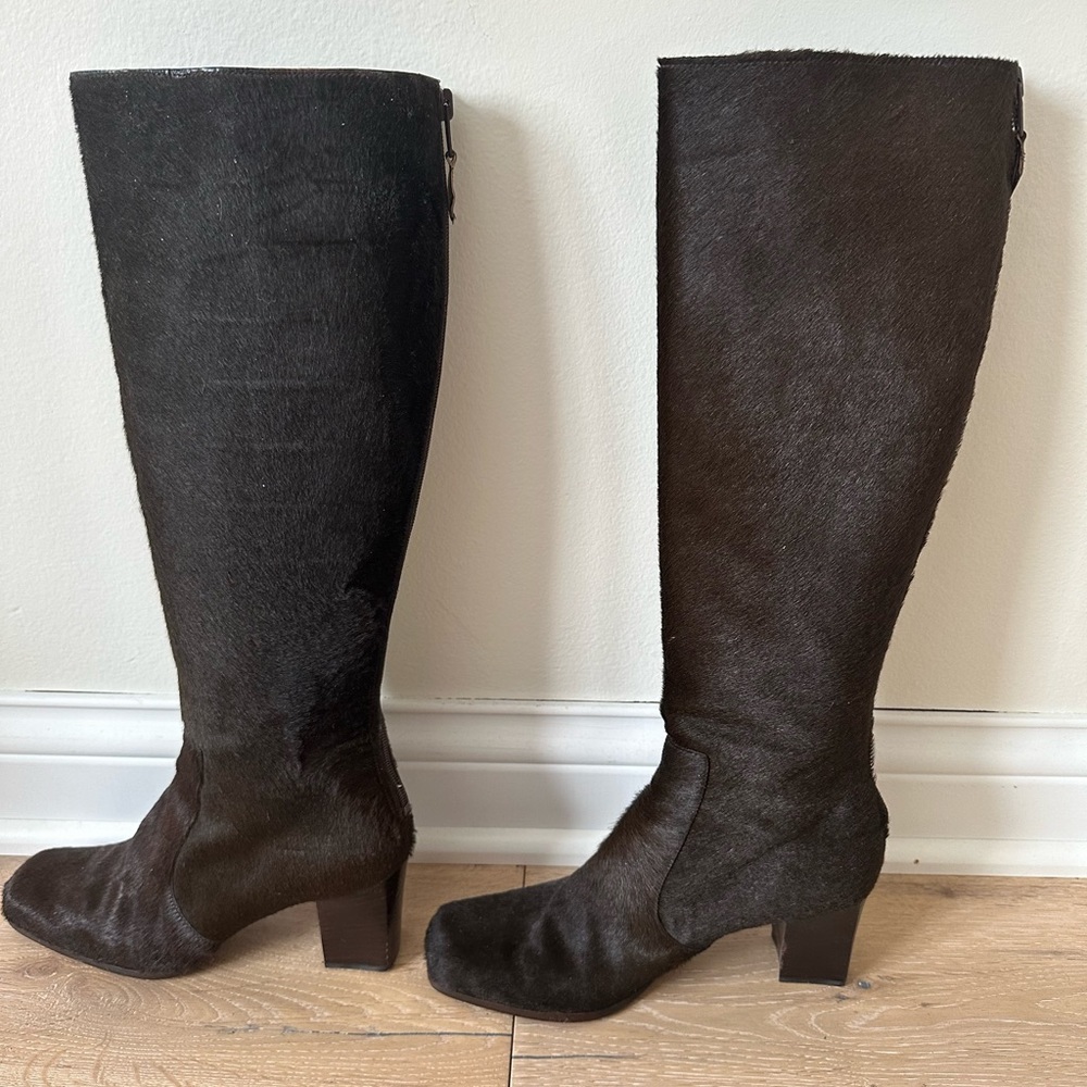 Yves Saint Laurent Brown Pony Hair Boot